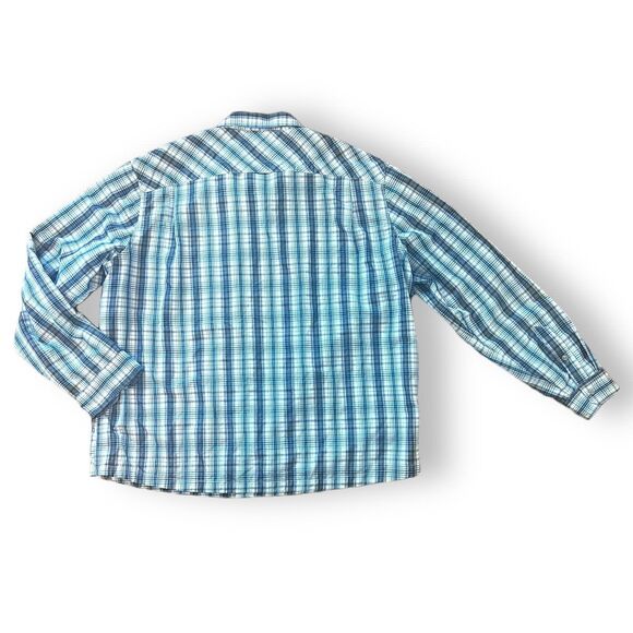L.L. Bean Shirt Mens XXL Blue Plaid Outdoor Fishing Vented  Pockets Outdoor - Picture 2 of 11